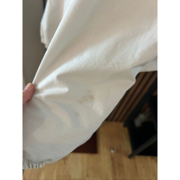 Nike vintage 1/4 zip hooded windbreaker style jacket m white striped Y2K - Picture 6 of 7